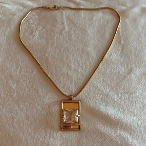 Zara Gold Necklace with Clear Square Pendant